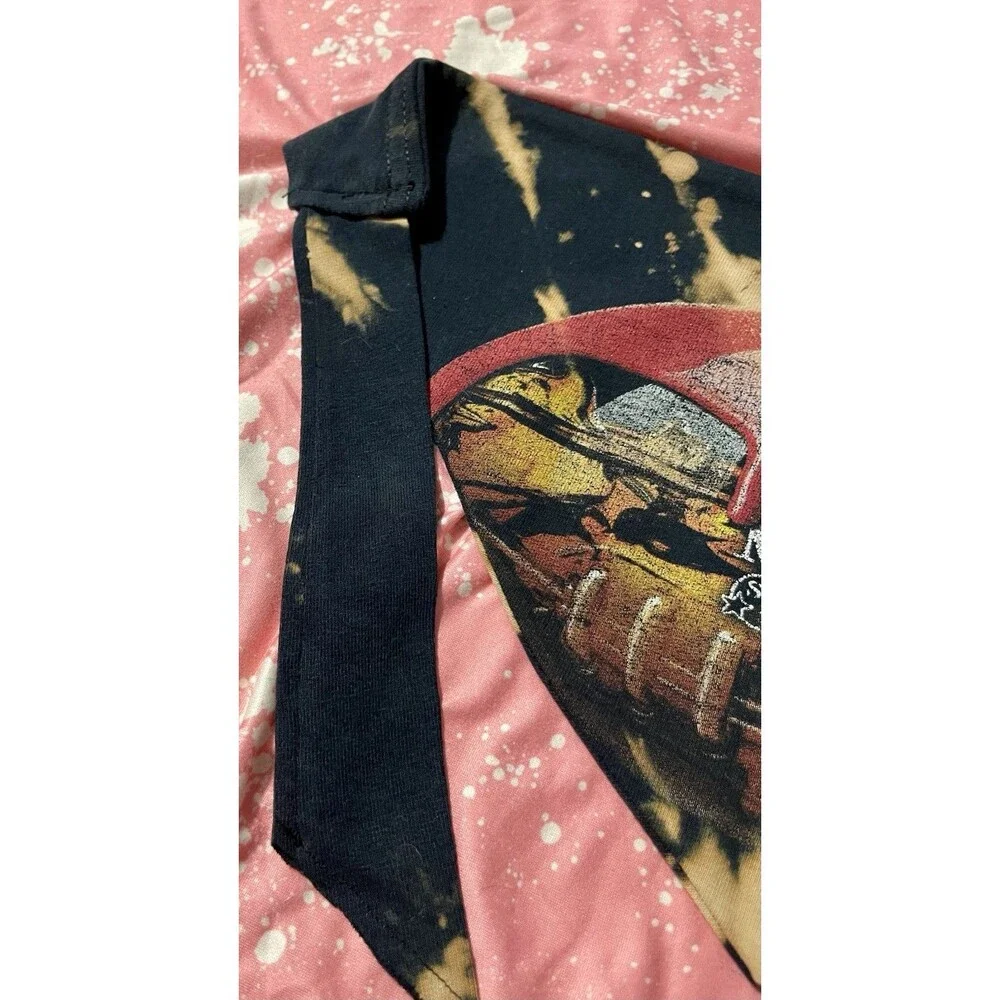 Maker's Mark Bourbon Football Bleach Tie-Dye Tie-On Dog Bandana Upcycled SzM/L
